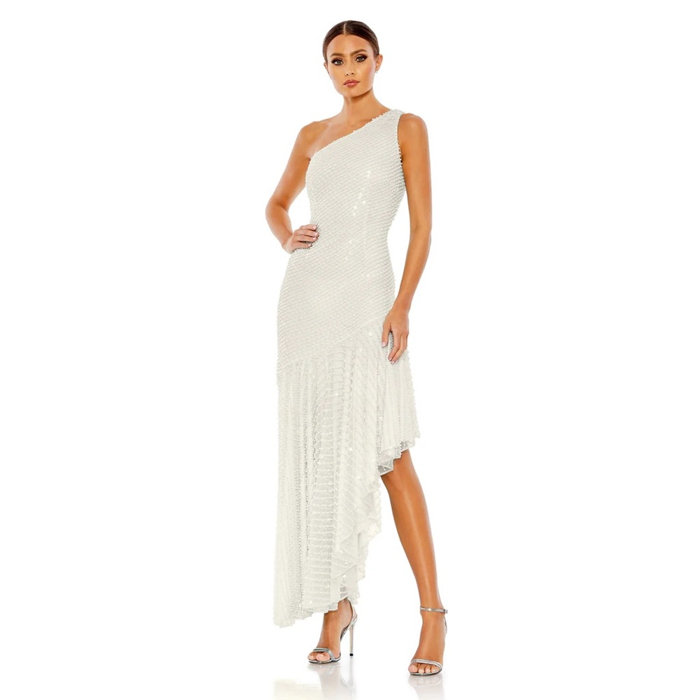 Mac Duggal Asymmetrical White Dress